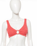 Hunza G Rose Inc Iman Seersucker Bikini Bralette One Size fits all ladies
