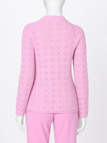Sportmax Pink Wool & Cashmere Pointelle Knit Sweater – Size M ladies