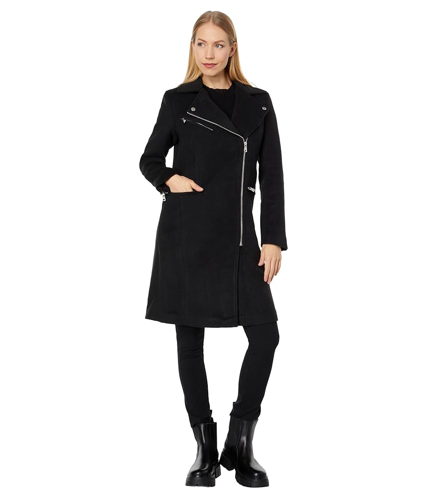 Michael Kors Navy Blue Wool Blend Mid Length Coat Ladies
