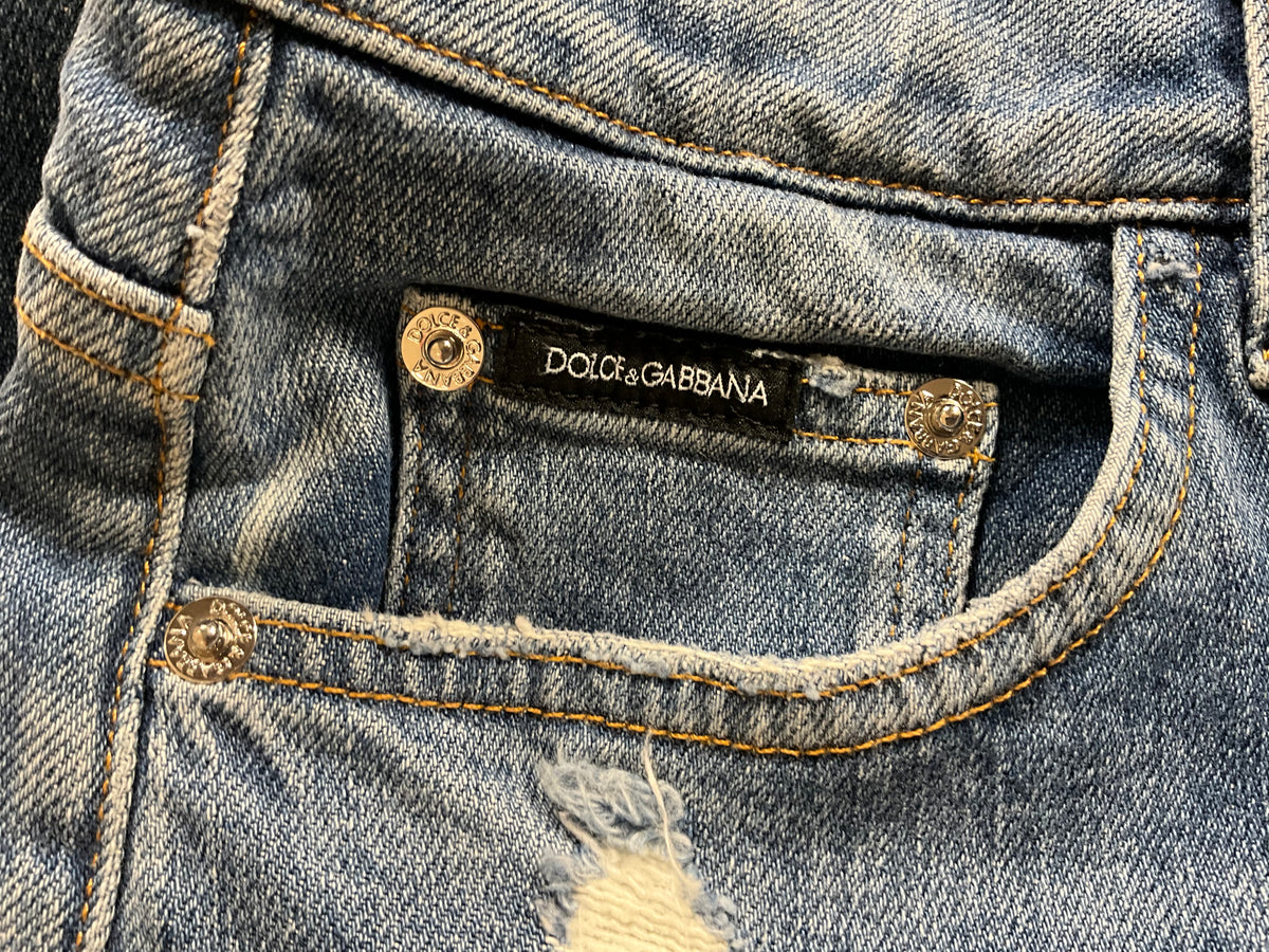 Dolce & Gabbana Audrey distressed blue jeans size I 44 US 8 UK 12 L large ladies