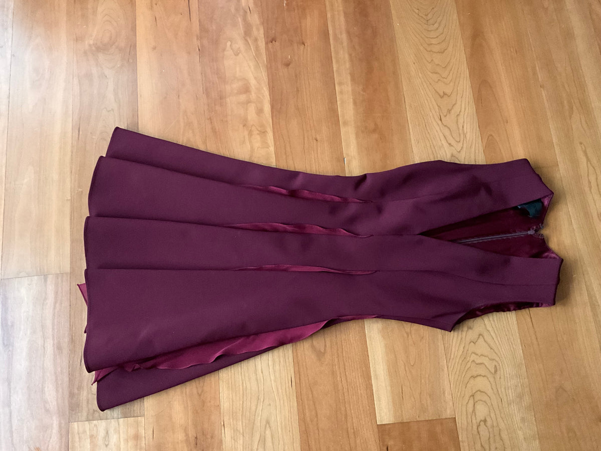 Cushnie et Ochs Burgundy Gorgette Trim Dress Size US 2 UK 6 XS ladies
