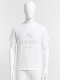 Missoni Milano White Embroidered Logo T-Shirt – Size M ladies