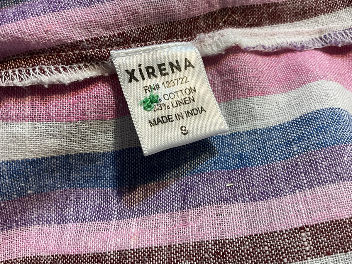 Xirena Striped Linen Blend Flutter Sleeve Blouse – Size S ladies