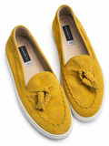 Fratelli Rossetti ONE Yellow Suede Tassel Loafers – Size 39 ladies
