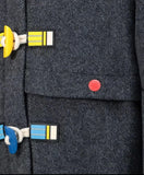 Stella McCartney Kids Pencil-toggle Duffle Wool Coat In Grey Size 10 years children