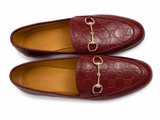 Gucci Jordan loafers in burgundy leather with embossed GG logo shoes size 38 1/2 ladies