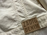 Zadig and Voltaire kioky stretch denim snake embroidered jacket size M medium ladies