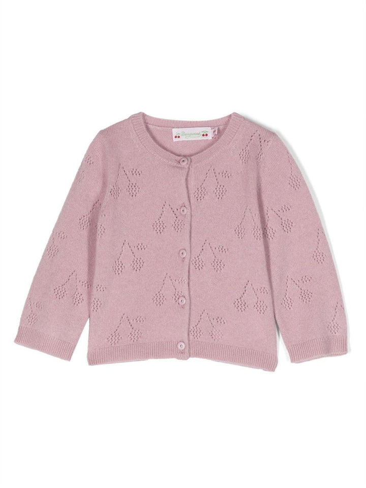 BONPOINT Girls’ Pure Cashmere cherry-motif cardigan SIZE 8 YEARS children