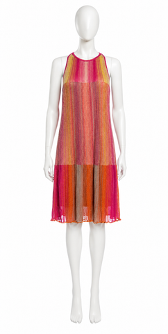 m missoni metallic dress M Missoni Metallic Patterned Lurex Knit V-Neck Sleeveless Midi Dress XS