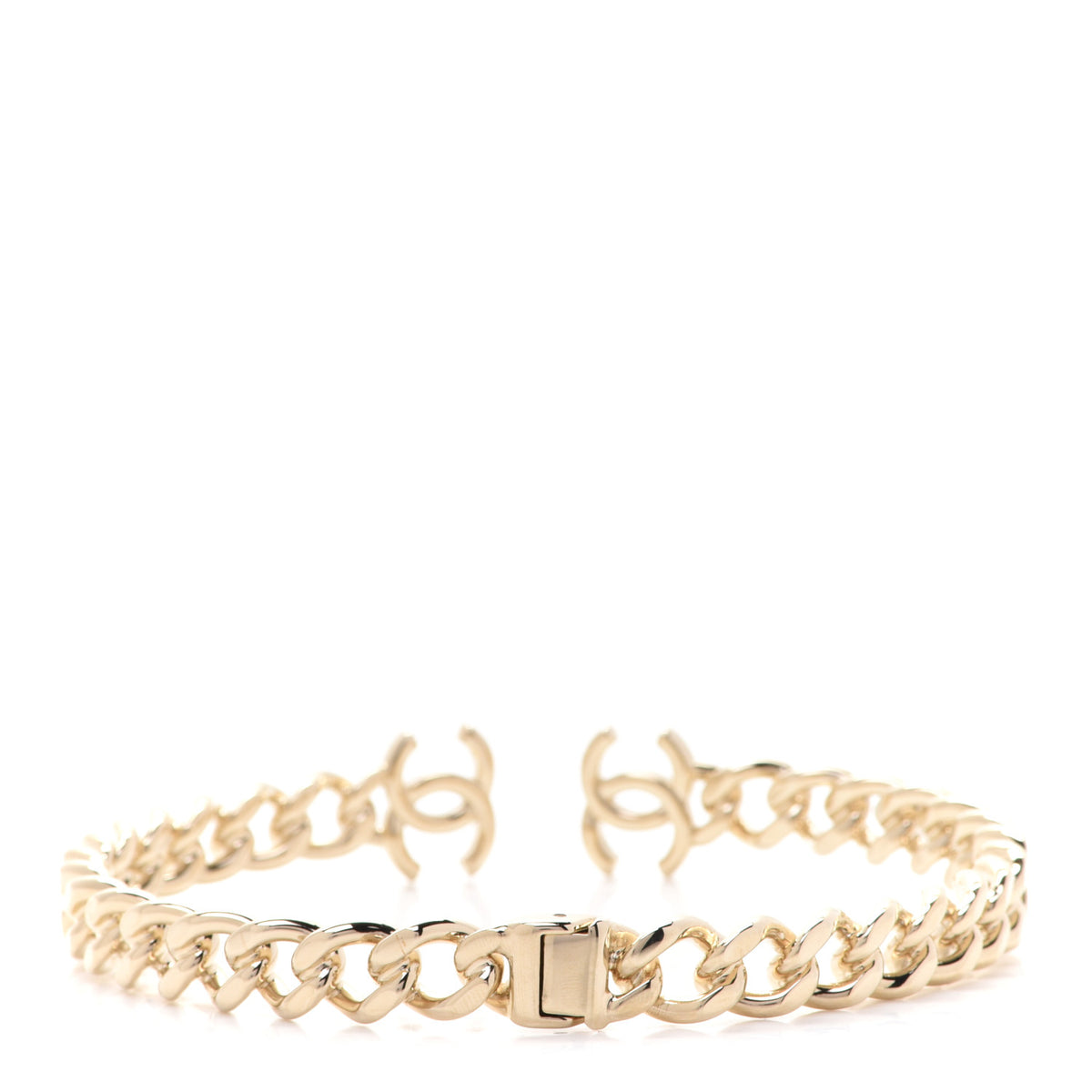 Chanel Metal CC Chain Link Choker Necklace in Gold Size S small ladies