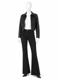 Mango Violet Flared High-Rise Jeans – Black ladies
