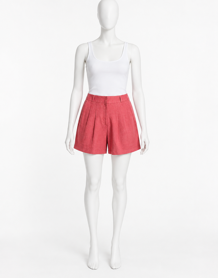 Asceno Organic Linen Tailored Shorts Size M medium ladies