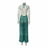 Missoni Mare knit halter neck green jumpsuit size I 42 UK 10 US 6 ladies