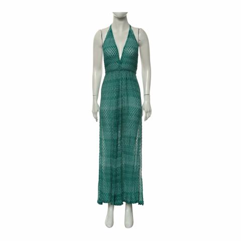 Missoni Mare knit halter neck green jumpsuit size I 42 UK 10 US 6 ladies