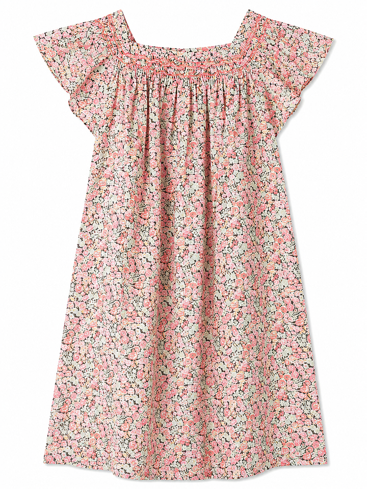 BONPOINT FLORAL LIBERTY PRINT HAND EMBROIDERED DRESS SIZE 14 YEARS
