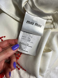 Miu Miu Ivory Gathered-Neck High-Low Blouse ladies