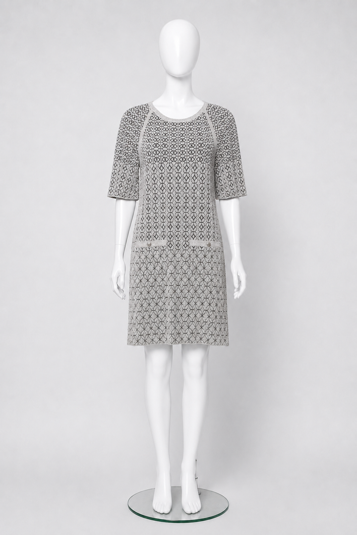CHANEL 2015 Knit Lurex Dress  – Size F 38 – ladies