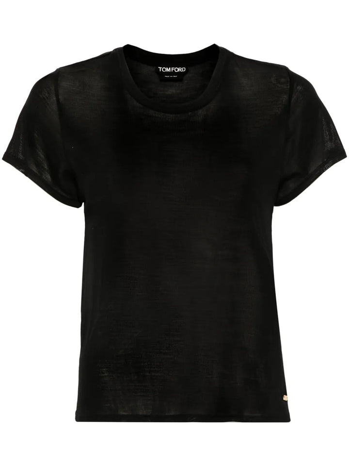 Tom Ford  Black Shiny Silky T shirt Size M medium ladies
