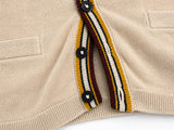 Bonpoint Beige Wool V-Neck Crest Cardigan – 4 Years children