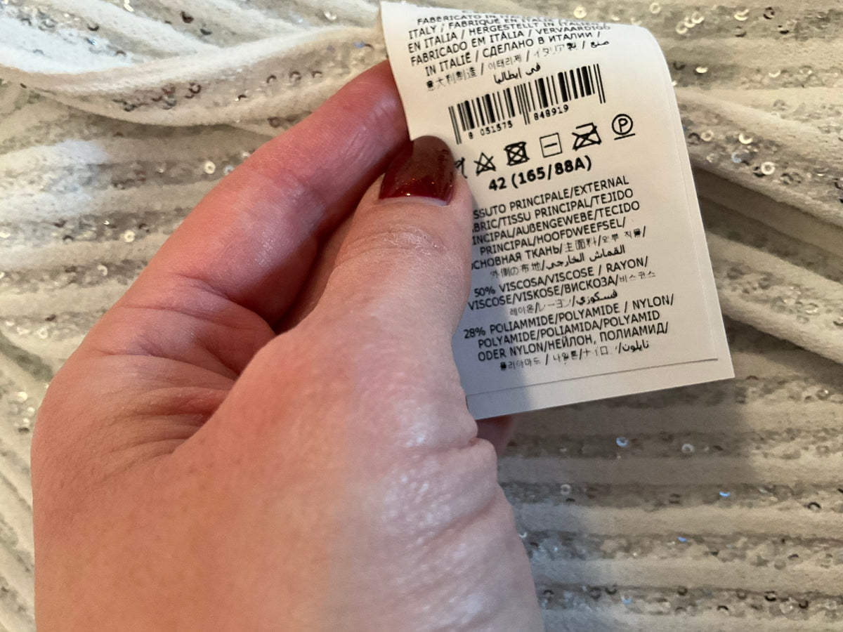 Missoni white Sequin-embellished ribbed-knit midi dress Size I 42 UK 10 US 6 ladies