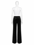 Calzedonia Black Glitter Velvet Flared Trousers – Size S ladies