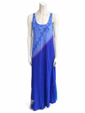 PASHMA Blue Long Paisley Printed Silk Dress Size S SMALL AMAZING Ladies