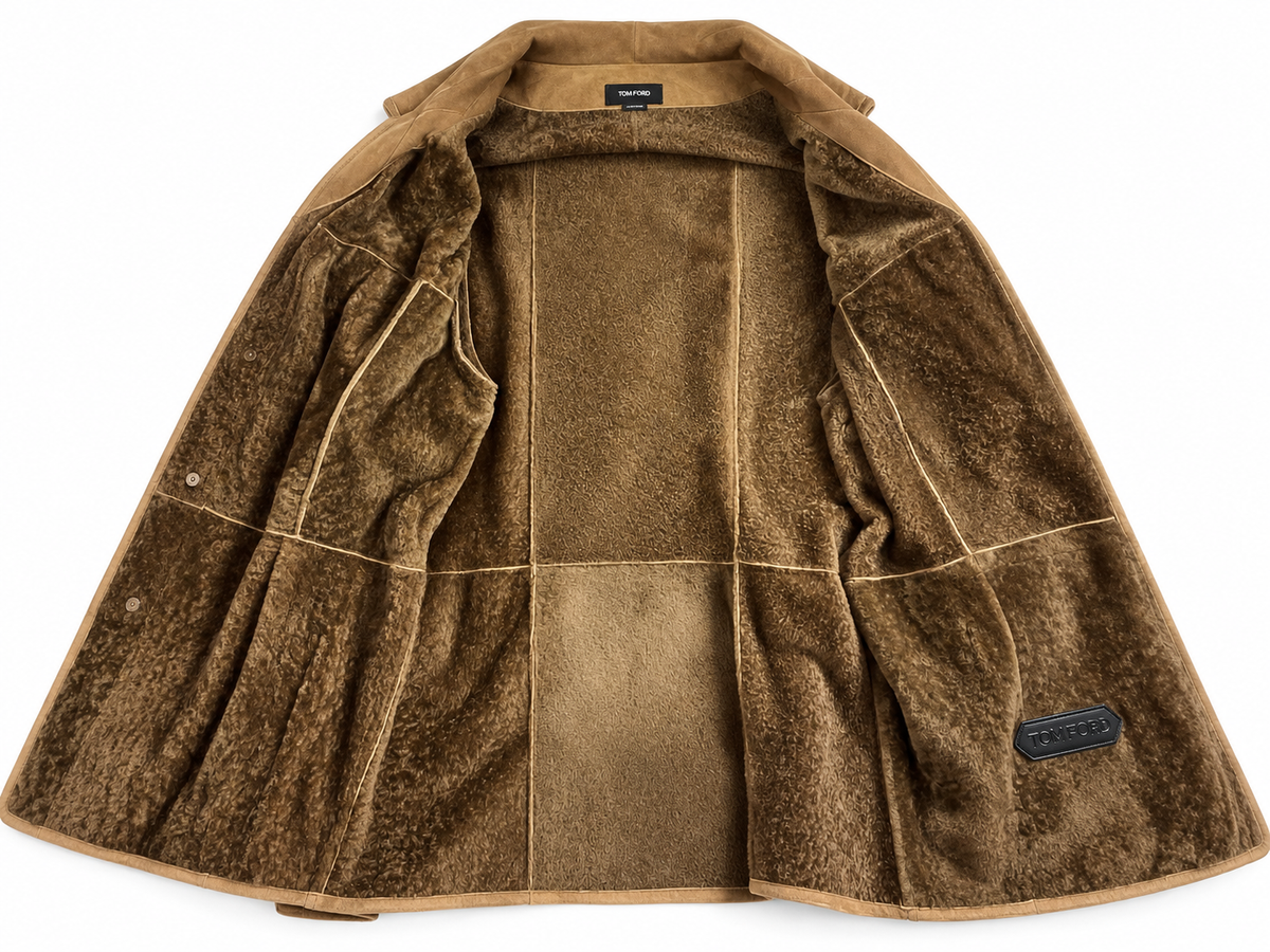 Tom Ford Men’s Shearling Suede Jacket – Size 50 men