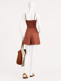Eres Linen Brown Summer Shorts size F 42 US 10 UK 14 ladies