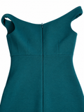 Cinq à Sept Teal Off-Shoulder Fitted Dress ladies