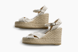Castaner Bromella White Wedge Espadrilles Sandals Size 38 ladies