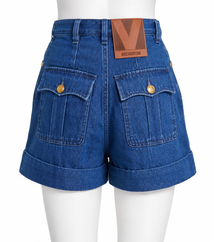 Valentino Denim High-Waisted Shorts size 31 ladies