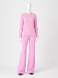 Sportmax Pink Wool & Cashmere Pointelle Knit Sweater – Size M ladies