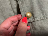 Zadig & Voltaire Khaki Green Linen Military Jacket with Eagle Embroidery ladies