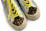 Golden Goose Francy Limited Calfskin Leopard Glitter High Trainers Sneakers size 39 ladies