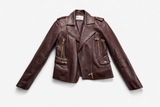 Moreschi burgundy leather biker jacket Size M medium ladies