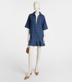 Valentino Garavani VGold Cotton Chambray Mini Dress ladies