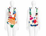 ERES Printed Plunging One-Piece Swimsuit ladies