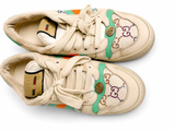 Gucci Calfskin GG Supreme Crystals Web Screener Sneakers 39 Ladies