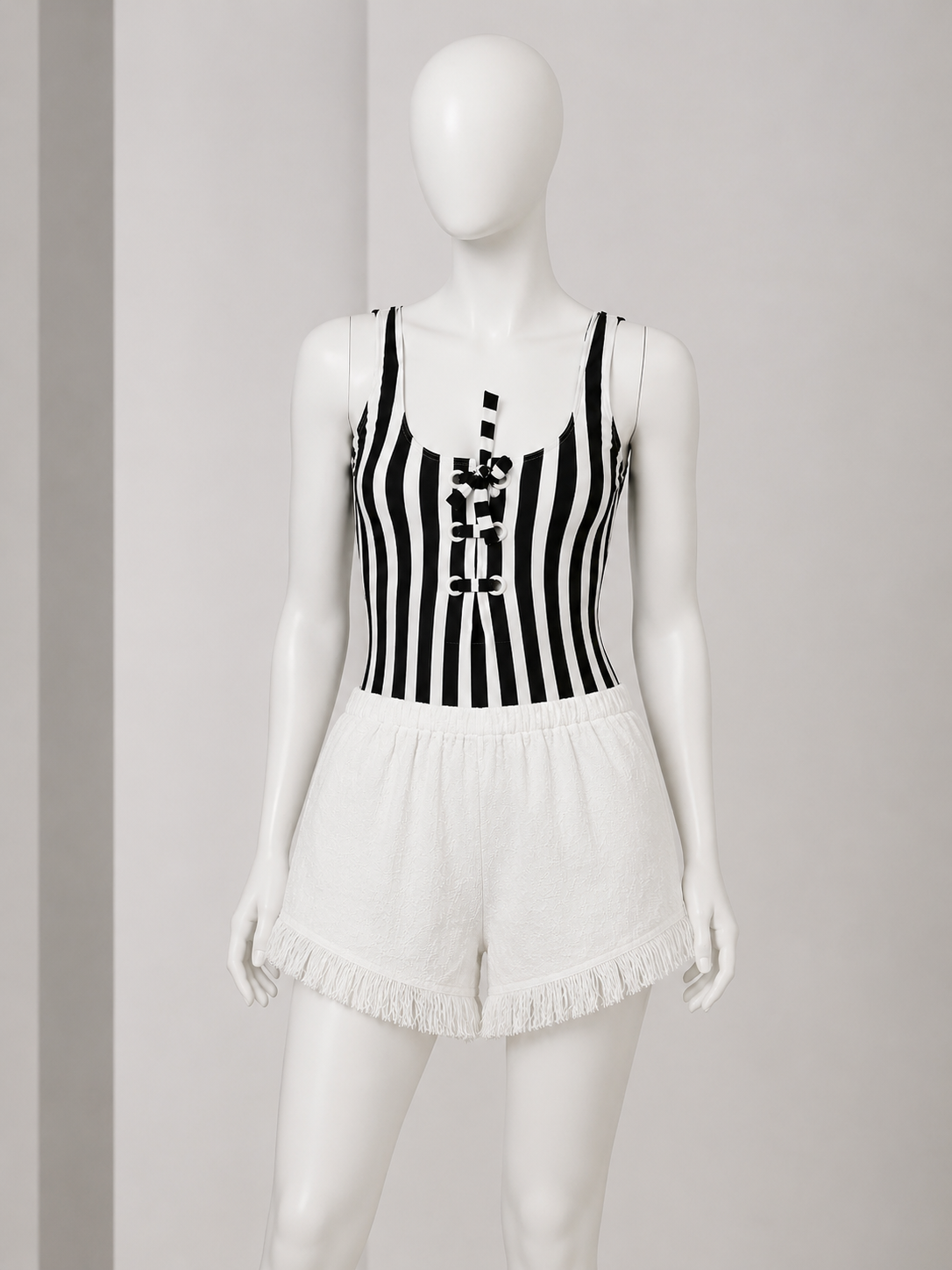 ERES White Fringe Shorts ladies