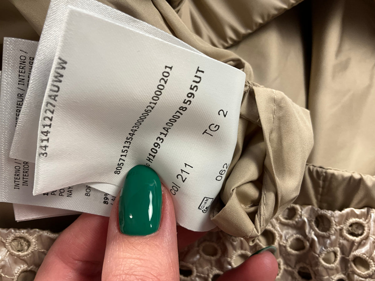 Moncler Guesclin Broderie Anglaise Drawcord Light Jacket Size 2 ladies