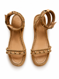 Valentino Rockstud Rope Sandals In Calfskin 45mm ladies