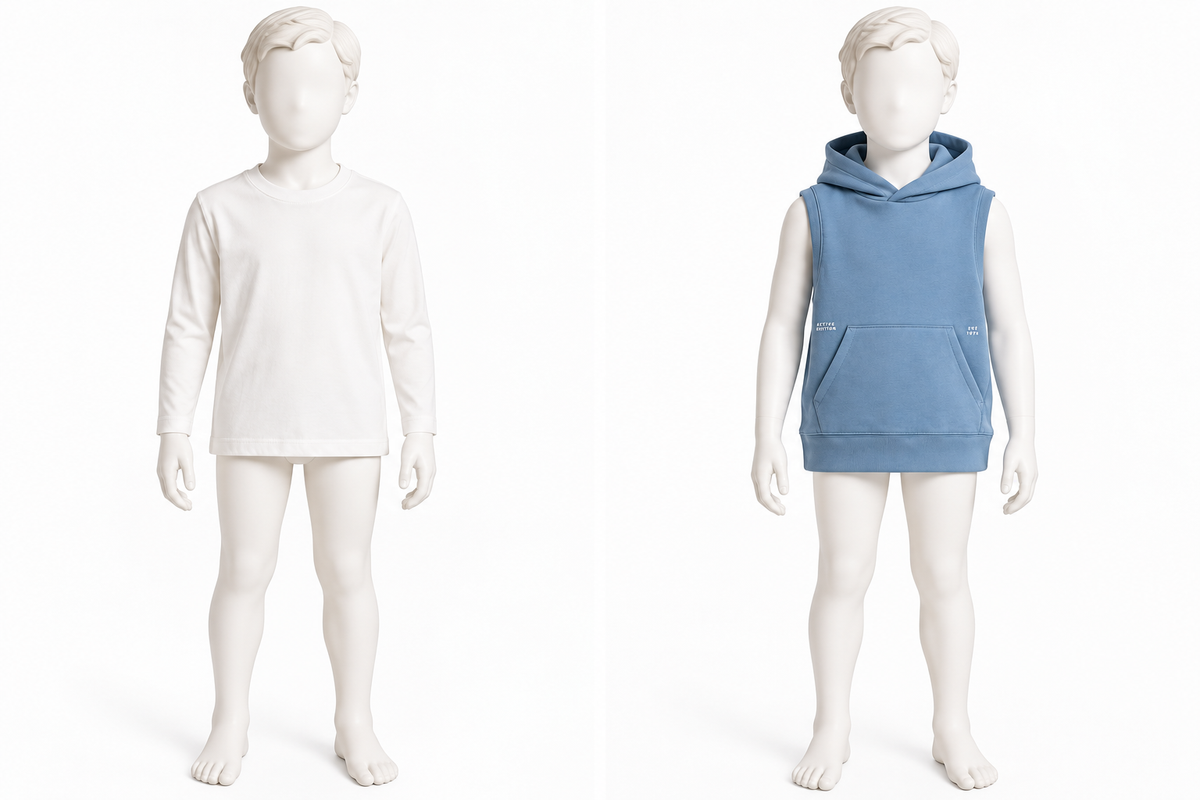 Zara Kids 2-Piece Set – Long-Sleeve Top & Sleeveless Hoodie – 7–8 Years / 128 cm children