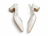 Chanel Cap Toe Slingback Pumps – White/Cream Leather – EU 38 ladies