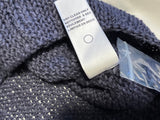 James Perse Navy Cotton & Linen-Blend Knitted Tank Top size 2 ladies