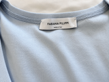 Fabiana Filippi Light Blue Cotton T-Shirt with Monili Trim Size I 40 UK 8 ladies