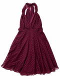 Gucci Silk Halter Dress Burgundy Red Polka Dot Size IT 38 / UK 6 / US 2 ladies