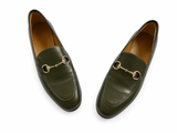 GUCCI Calfskin Womens Jordaan Loafers Luscious Green Size 38 1/2 ladies