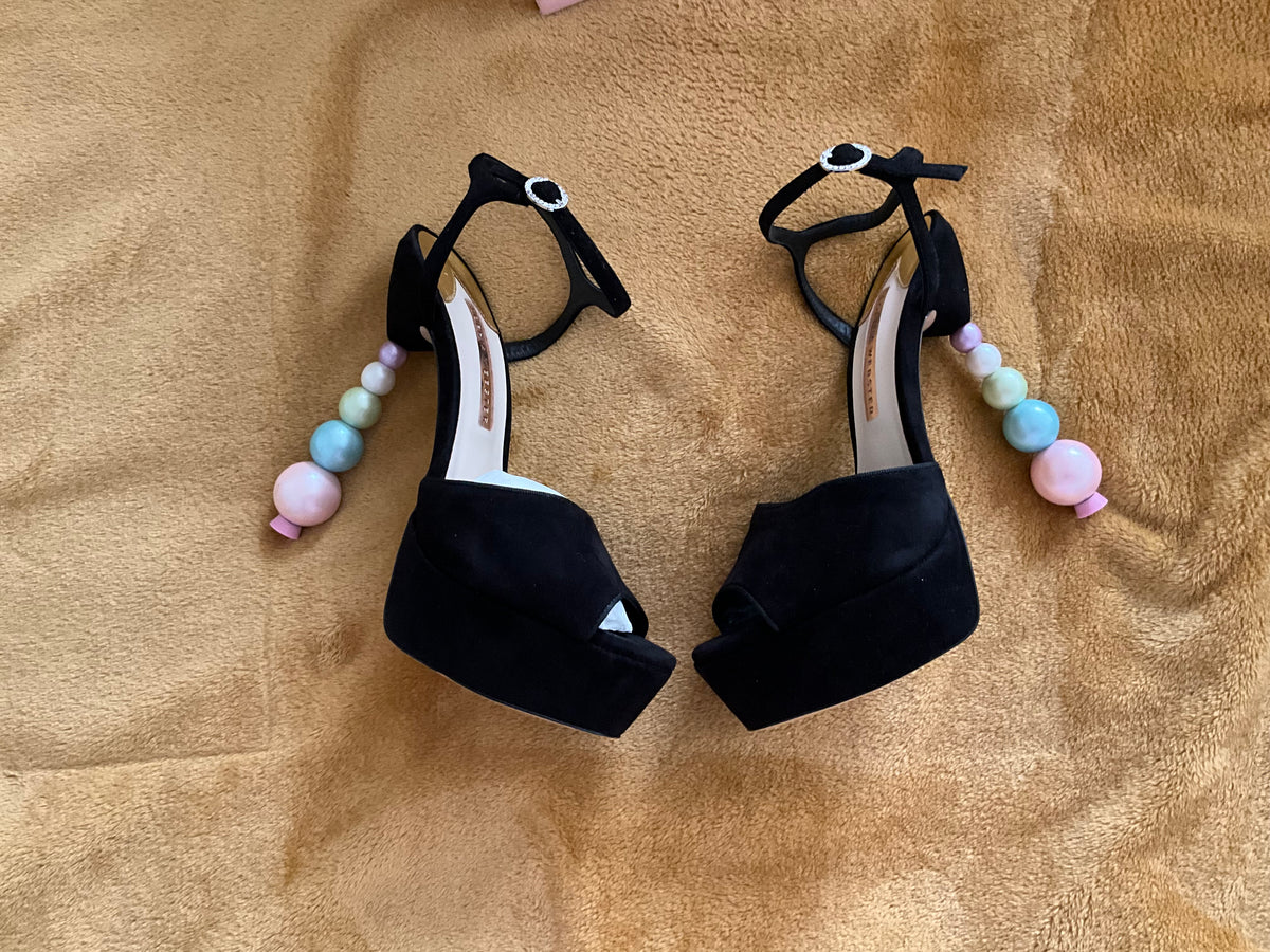 Sophia Webster Natalia Faux Pearl Heel Platform Sandals Shoes Size 39 UK 6 US 9 ladies