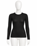 Zara Black Semi-Sheer Long Sleeve Top – Size M ladies