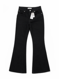 Mango Violet Flared High-Rise Jeans – Black ladies
